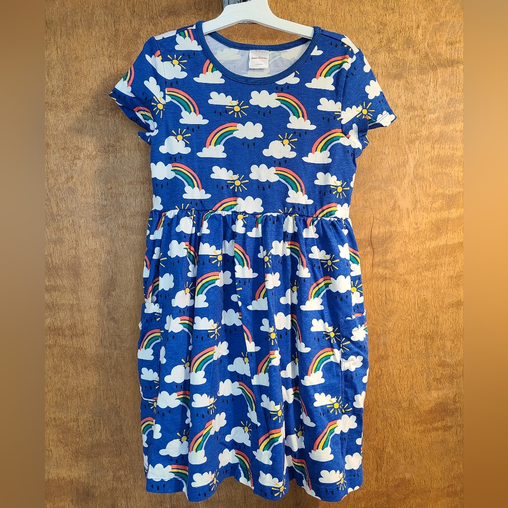 Hanna Andersson Blue Rainbow Kids Playground Dress